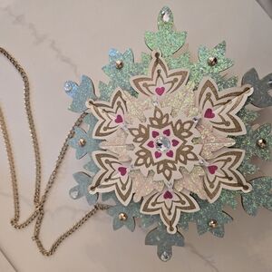 Betsey Johnson Glitter Snowflake Crossbody Bag - Gold, Pink, Blue